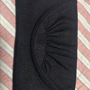 Lauren Merkin Black Glitter Clutch